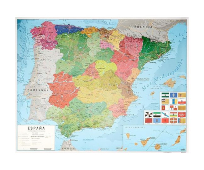 Mini póster mapa de España, 40 x 50 cm